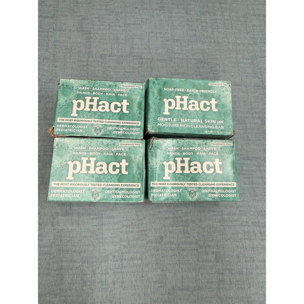pHact Cleansing Bars Soap, Dye, Gluten Free Doctor RX  4.25oz 4 Pack Unscented